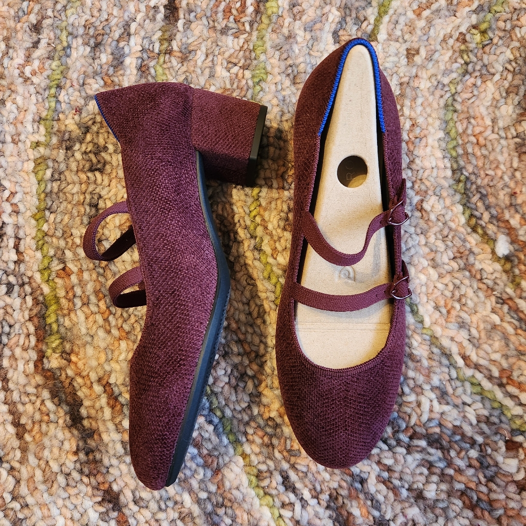 Brand New Rothys Revelvet Mary Jane Heels